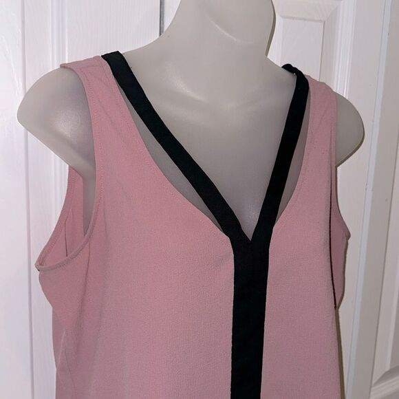 Candies Sleeveless Strap Sexy Tank Top Blouse Shirt Pink Mauve Black M - Picture 3 of 4